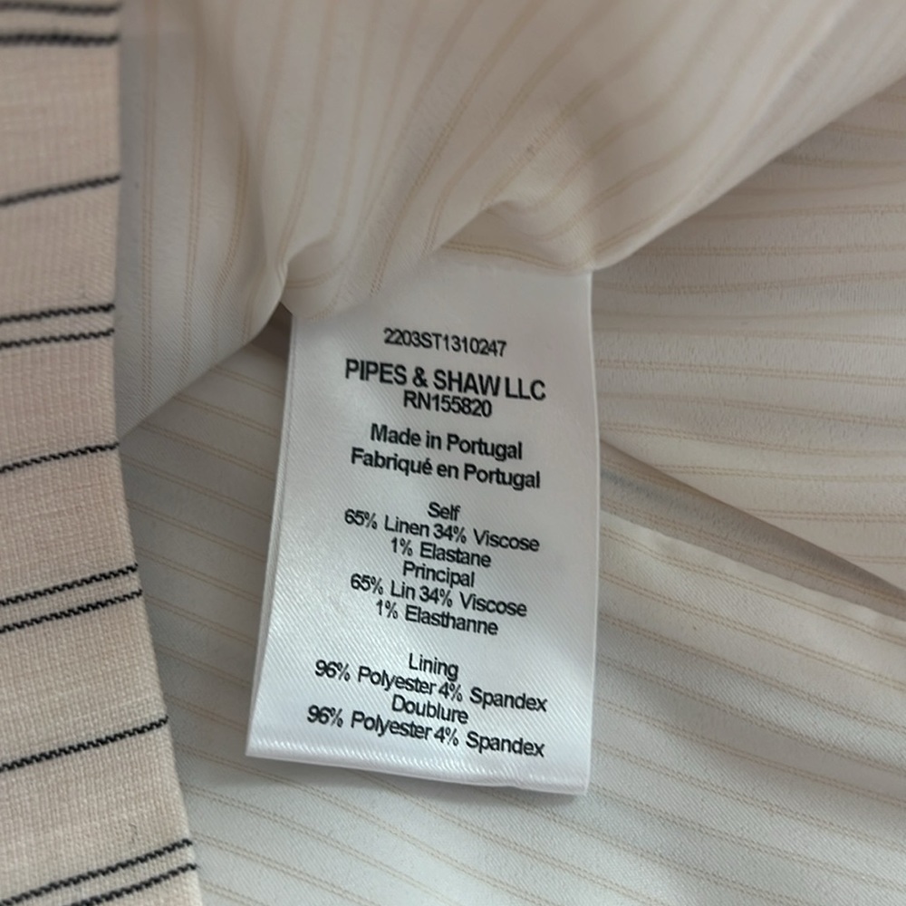 Veronica Beard Pinstriped Cropped Armada Linen Blend Jacket - Picture 10 of 10